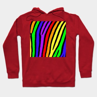 Rainbow Zebra Print Hoodie